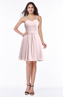 ColsBM Milana Petal Pink Glamorous Sweetheart Half Backless Chiffon Pick up Bridesmaid Dresses