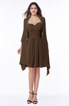 ColsBM Mila Chocolate Brown Modest Fit-n-Flare Sweetheart Sleeveless Half Backless Chiffon Mother of the Bride Dresses