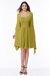 ColsBM Mila Golden Olive Modest Fit-n-Flare Sweetheart Sleeveless Half Backless Chiffon Mother of the Bride Dresses