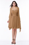 ColsBM Mila Light Brown Modest Fit-n-Flare Sweetheart Sleeveless Half Backless Chiffon Mother of the Bride Dresses