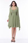 ColsBM Mila Moss Green Modest Fit-n-Flare Sweetheart Sleeveless Half Backless Chiffon Mother of the Bride Dresses