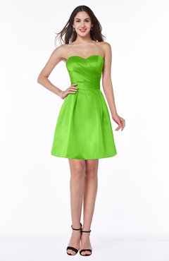 ColsBM Prudence Classic Green Classic A-line Half Backless Knee Length Ruching Little Black Dresses