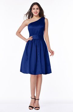 ColsBM Dana Electric Blue Modest A-line One Shoulder Sleeveless Knee Length Bridesmaid Dresses