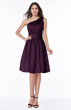 ColsBM Dana Plum Modest A-line One Shoulder Sleeveless Knee Length Bridesmaid Dresses