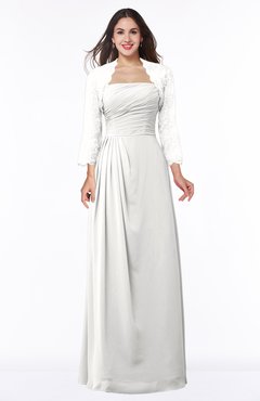 ColsBM Camila Cloud White Modest Strapless Zip up Floor Length Lace Mother of the Bride Dresses