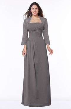 ColsBM Camila Ridge Grey Modest Strapless Zip up Floor Length Lace Mother of the Bride Dresses