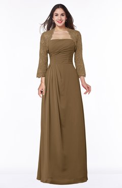 ColsBM Camila Truffle Modest Strapless Zip up Floor Length Lace Mother of the Bride Dresses