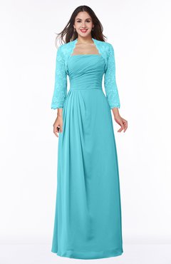 ColsBM Camila Turquoise Modest Strapless Zip up Floor Length Lace Mother of the Bride Dresses