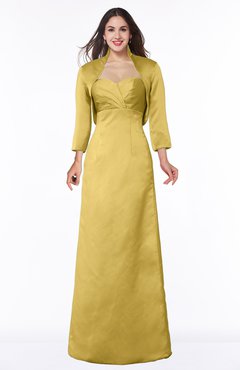 ColsBM Erica Misted Yellow Traditional Criss-cross Straps Satin Floor Length Pick up Mother of the Bride Dresses
