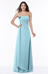 ColsBM Jewel Aqua Classic Strapless Sleeveless Zip up Floor Length Appliques Bridesmaid Dresses