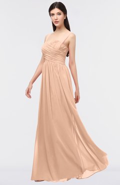 ColsBM Barbara Almost Apricot Glamorous A-line Sleeveless Zip up Ruching Bridesmaid Dresses