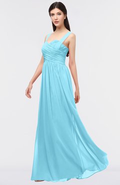 ColsBM Barbara Light Blue Glamorous A-line Sleeveless Zip up Ruching Bridesmaid Dresses