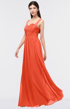 ColsBM Barbara Persimmon Glamorous A-line Sleeveless Zip up Ruching Bridesmaid Dresses