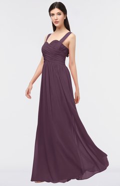 ColsBM Barbara Plum Glamorous A-line Sleeveless Zip up Ruching Bridesmaid Dresses