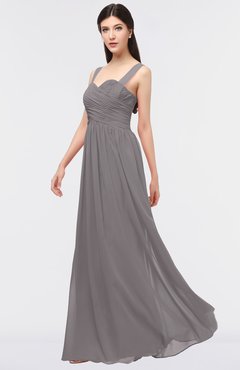 ColsBM Barbara Ridge Grey Glamorous A-line Sleeveless Zip up Ruching Bridesmaid Dresses
