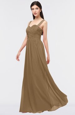 ColsBM Barbara Truffle Glamorous A-line Sleeveless Zip up Ruching Bridesmaid Dresses