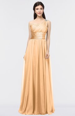 ColsBM Lyra Apricot Mature Asymmetric Neckline Zip up Floor Length Appliques Bridesmaid Dresses