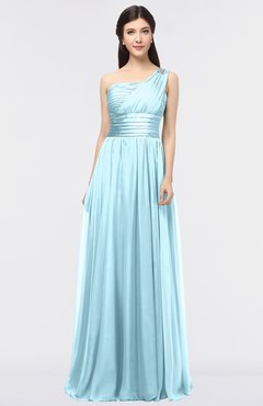 ColsBM Lyra Aqua Mature Asymmetric Neckline Zip up Floor Length Appliques Bridesmaid Dresses