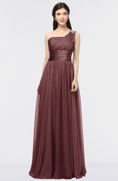 ColsBM Lyra Burgundy Mature Asymmetric Neckline Zip up Floor Length Appliques Bridesmaid Dresses