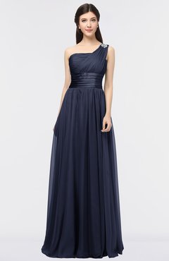 ColsBM Lyra Dark Sapphire Mature Asymmetric Neckline Zip up Floor Length Appliques Bridesmaid Dresses