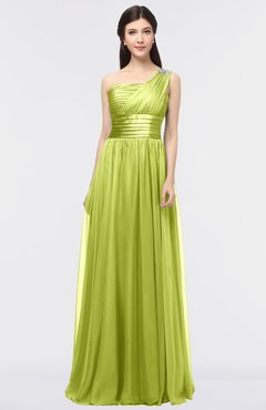 ColsBM Lyra Green Oasis Mature Asymmetric Neckline Zip up Floor Length Appliques Bridesmaid Dresses