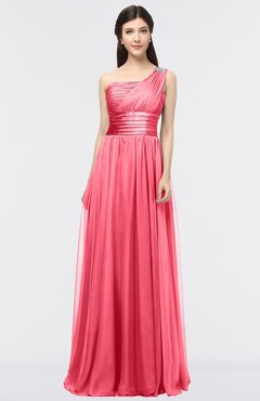 ColsBM Lyra Guava Mature Asymmetric Neckline Zip up Floor Length Appliques Bridesmaid Dresses