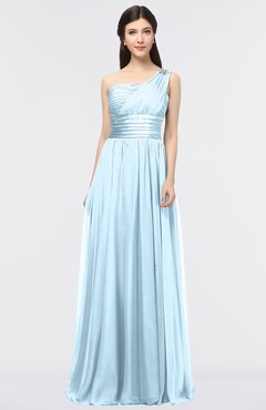 ColsBM Lyra Ice Blue Mature Asymmetric Neckline Zip up Floor Length Appliques Bridesmaid Dresses