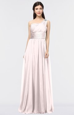 ColsBM Lyra Light Pink Mature Asymmetric Neckline Zip up Floor Length Appliques Bridesmaid Dresses
