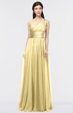 ColsBM Lyra New Wheat Mature Asymmetric Neckline Zip up Floor Length Appliques Bridesmaid Dresses