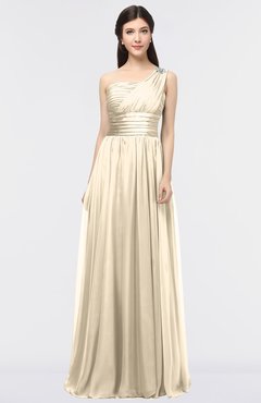 ColsBM Lyra Novelle Peach Mature Asymmetric Neckline Zip up Floor Length Appliques Bridesmaid Dresses