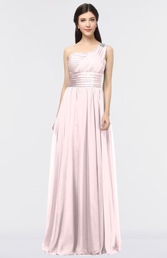 ColsBM Lyra Petal Pink Mature Asymmetric Neckline Zip up Floor Length Appliques Bridesmaid Dresses