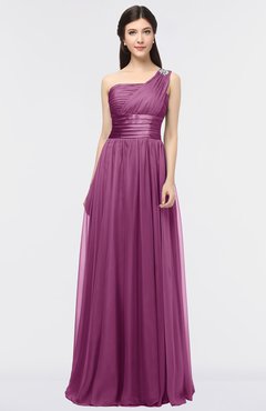 ColsBM Lyra Raspberry Mature Asymmetric Neckline Zip up Floor Length Appliques Bridesmaid Dresses