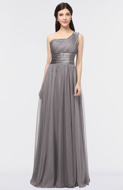 ColsBM Lyra Ridge Grey Mature Asymmetric Neckline Zip up Floor Length Appliques Bridesmaid Dresses