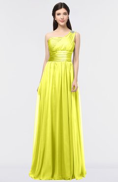 ColsBM Lyra Sulphur Spring Mature Asymmetric Neckline Zip up Floor Length Appliques Bridesmaid Dresses