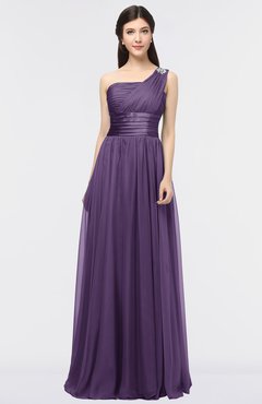 ColsBM Lyra Violet Mature Asymmetric Neckline Zip up Floor Length Appliques Bridesmaid Dresses