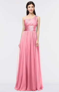 ColsBM Lyra Watermelon Mature Asymmetric Neckline Zip up Floor Length Appliques Bridesmaid Dresses