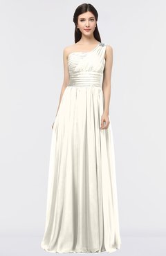 ColsBM Lyra Whisper White Mature Asymmetric Neckline Zip up Floor Length Appliques Bridesmaid Dresses