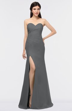 ColsBM Claudia Grey Mature Sheath Strapless Sleeveless Floor Length Ruching Bridesmaid Dresses