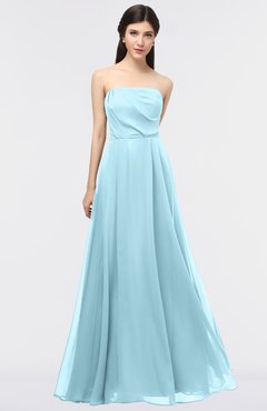 ColsBM Marlee Aqua Modest A-line Sleeveless Zip up Floor Length Plainness Bridesmaid Dresses