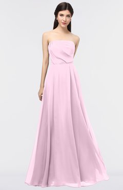 ColsBM Marlee Baby Pink Modest A-line Sleeveless Zip up Floor Length Plainness Bridesmaid Dresses