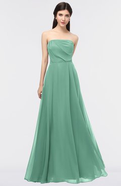 ColsBM Marlee Beryl Green Modest A-line Sleeveless Zip up Floor Length Plainness Bridesmaid Dresses