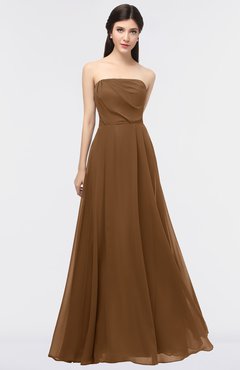ColsBM Marlee Brown Modest A-line Sleeveless Zip up Floor Length Plainness Bridesmaid Dresses