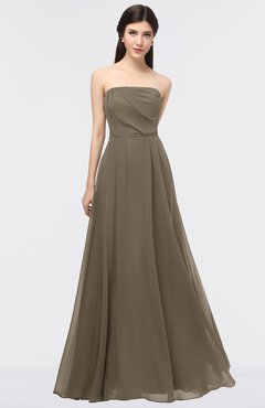 ColsBM Marlee Carafe Brown Modest A-line Sleeveless Zip up Floor Length Plainness Bridesmaid Dresses