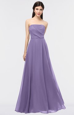ColsBM Marlee Chalk Violet Modest A-line Sleeveless Zip up Floor Length Plainness Bridesmaid Dresses