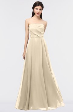 ColsBM Marlee Champagne Modest A-line Sleeveless Zip up Floor Length Plainness Bridesmaid Dresses