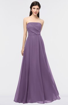 ColsBM Marlee Chinese Violet Modest A-line Sleeveless Zip up Floor Length Plainness Bridesmaid Dresses