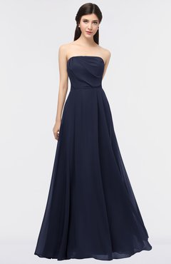 ColsBM Marlee Dark Sapphire Modest A-line Sleeveless Zip up Floor Length Plainness Bridesmaid Dresses