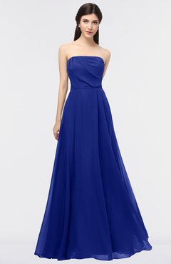 ColsBM Marlee Electric Blue Modest A-line Sleeveless Zip up Floor Length Plainness Bridesmaid Dresses