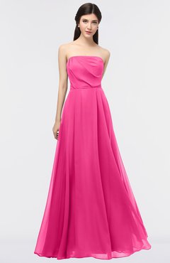 ColsBM Marlee Fandango Pink Modest A-line Sleeveless Zip up Floor Length Plainness Bridesmaid Dresses