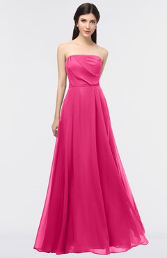 ColsBM Marlee Fuschia Modest A-line Sleeveless Zip up Floor Length Plainness Bridesmaid Dresses